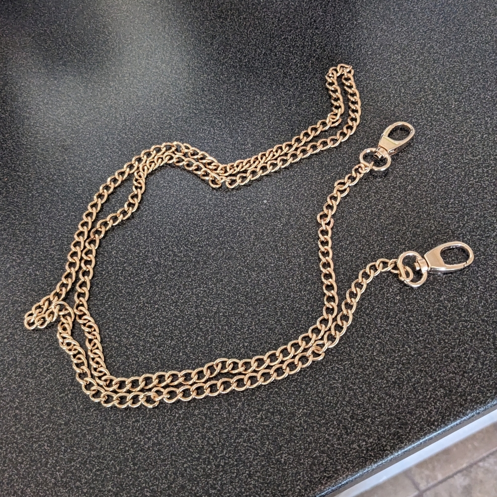 Gold Tone Chic Chain Handbag Strap Removable Interchangeable Party Bag Accessory